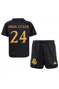Real Madrid Arda Guler #24 Jalkapallovaatteet Lasten Kolmas peliasu 2023-24 Lyhythihainen (+ Lyhyet housut)